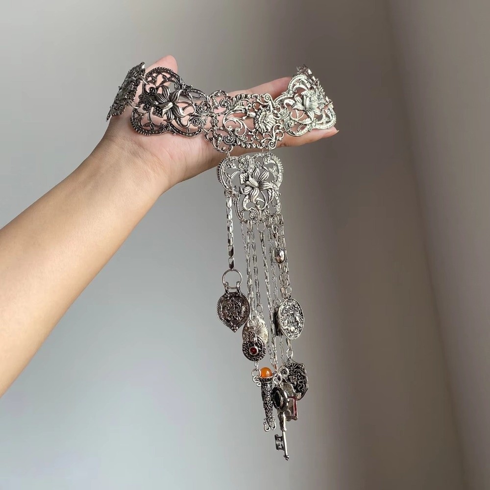 Y2K Ethnic Fashion - Collana Lunga Retrò Bohemien con Nappe