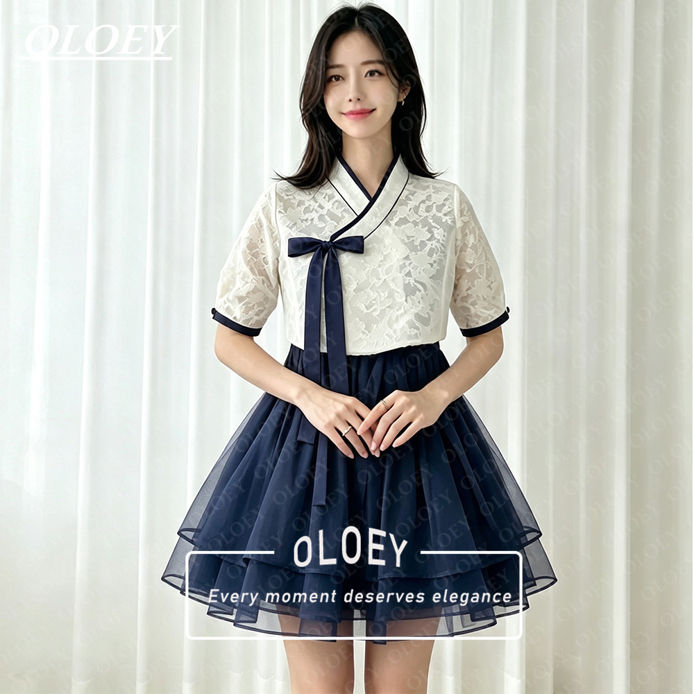 Hanbok Modern Set - OLOEY Set Hanbok Corto Moderno Nero