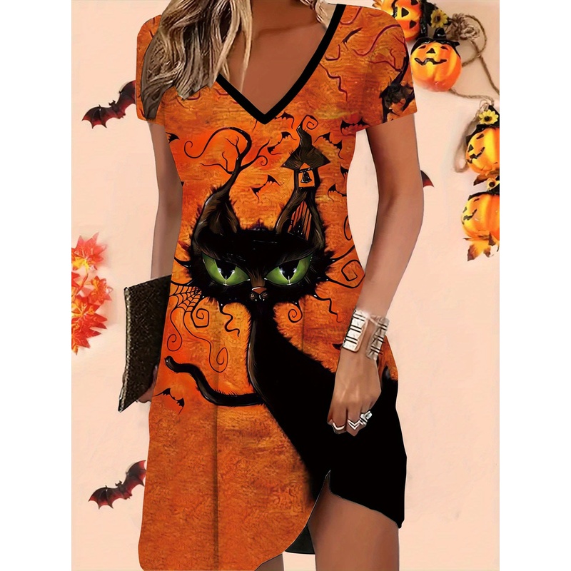 Y2K Ethnic Fashion - Stampa di Halloween con motivo a