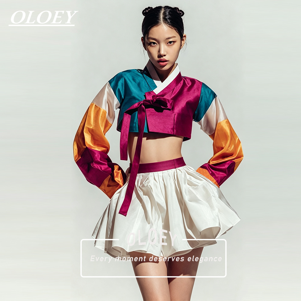 Hanbok Modern Set - OLOEY Set Hanbok Corto Moderno Blu