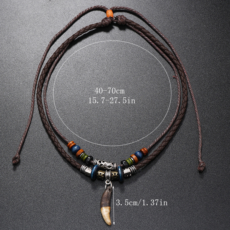 Collana in pelle intrecciata a - Ethnic Fashion Pk recensione e prezzo